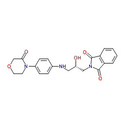 2-[(2S)-2-Hydroxy-3-{[4-(3-oxo-4-morpholinyl)phenyl]amino}propyl]-1H-isoindole-1,3(2H)-dione Structure