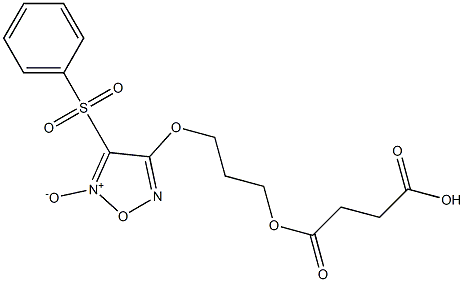 3-苯磺酰基-4-[3-(3-羧基丙酰氧基)丙氧基]-1, 2, 5-噁二唑-2-氧化物结构式