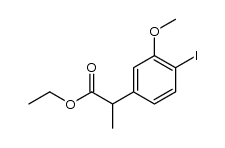 ethyl 2-(4-iodo-3-methoxyphenyl)propanoate结构式