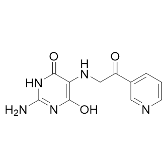2-氨基-6-羟基-5-((2-氧代-2-(吡啶-3-基)乙基)氨基)嘧啶-4(3H)-一结构式