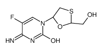 4-amino-5-fluoro-1-[(2R,5R)-2-(hydroxymethyl)-1,3-oxathiolan-5-yl]pyrimidin-2-one Structure