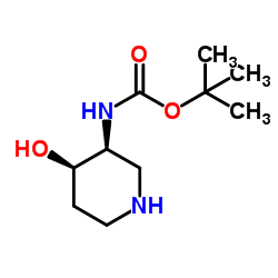 ((3S,4R)-4-羟基哌啶-3-基)氨基甲酸叔丁酯结构式