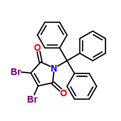 3,4-二溴-1-三苯甲基-1H-吡咯-2,5-二酮结构式