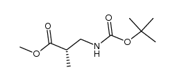 methyl (S)-3-(tert-butoxycarbonylamino)-2-methylpropanoate结构式