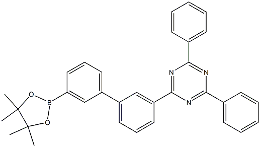2,4-二苯基-6-(3'-(4,4,5,5-四甲基-1,3,2-二氧硼杂环戊烷-2-基)-[1,1'-联苯]-3-基)-1,3,5-三嗪结构式