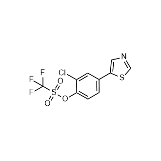 2-氯-4-(噻唑-5-基)苯基三氟甲磺酸酯结构式