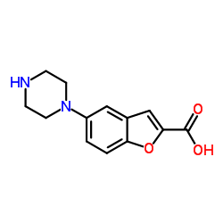 5-(1-哌嗪基)苯并呋喃-2-羧酸结构式