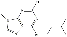 2-氯-N-(3-甲基-2-丁烯-1-基)-9-(1-甲基乙基)-9H-嘌呤-6-胺结构式