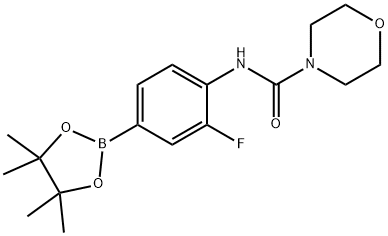 3-氟-4-(吗啉-4-基甲酰胺基)本硼酸频哪醇酯结构式