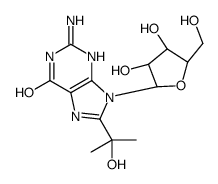 2-amino-9-[(2R,3R,4S,5R)-3,4-dihydroxy-5-(hydroxymethyl)oxolan-2-yl]-8-(2-hydroxypropan-2-yl)-3H-purin-6-one结构式