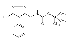 5-(N-叔丁氧羰基氨甲基)-4-苯基-1,2,4-噻唑-3-硫醇结构式