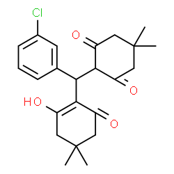 2-[(3-chlorophenyl)(2-hydroxy-4,4-dimethyl-6-oxocyclohex-1-en-1-yl)methyl]-5,5-dimethylcyclohexane-1,3-dione结构式
