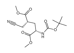 2-叔丁氧基羰基氨基-4-氰甲基-戊二酸二甲酯结构式