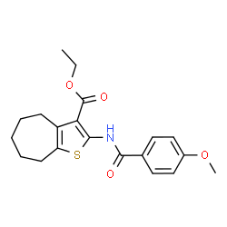 ethyl 2-(4-methoxybenzamido)-5,6,7,8-tetrahydro-4H-cyclohepta[b]thiophene-3-carboxylate结构式