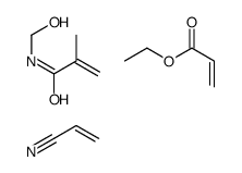 2-丙烯酸乙酯与N-(羟甲基)-2-甲基-2-丙烯酰胺和2-丙烯腈的聚合物结构式