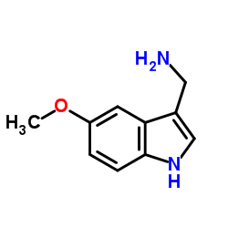 (5-甲氧基-1H-吲哚-3-基)甲胺结构式