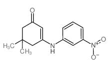 5,5-二甲基-3-[(3-硝基苯基)氨基]-2-环己烯-1-酮结构式