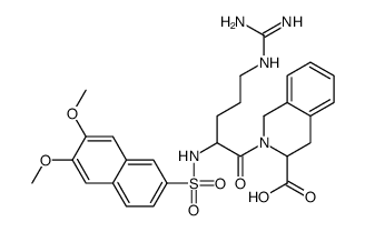 2-[5-(diaminomethylideneamino)-2-[(6,7-dimethoxynaphthalen-2-yl)sulfonylamino]pentanoyl]-3,4-dihydro-1H-isoquinoline-3-carboxylic acid Structure