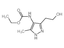 ethyl N-[3-(2-hydroxyethyl)-5-methyl-1H-pyrazol-4-yl]carbamate结构式