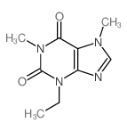 3-ethyl-1,7-dimethyl-purine-2,6-dione structure