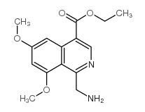 1-(氨基甲基)-6,8-二甲氧基异喹啉-4-羧酸乙酯结构式