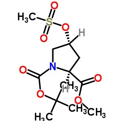 (2S,4R)-BOC-4-甲磺酰氧基脯氨酸甲酯结构式