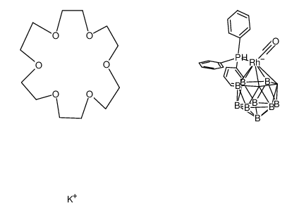 K{18-crown-6}{closo-3-(triphenylphosphine)-3-(carbonyl)-3,1,2-RhC2B9H11}结构式