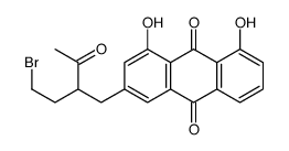 3-[2-(2-bromoethyl)-3-oxobutyl]-1,8-dihydroxyanthracene-9,10-dione Structure