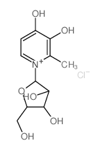 Pyridinium, 1-b-D-arabinofuranosyl-3,4-dihydroxy-2-methyl-, chloride(9CI) Structure