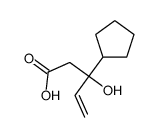 3-cyclopentyl-3-hydroxypent-4-enoic acid Structure