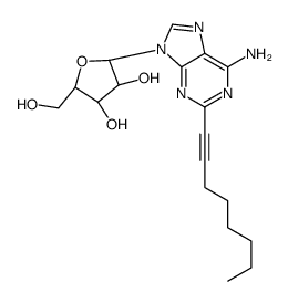 (2R,3R,4S,5R)-2-(6-amino-2-oct-1-ynylpurin-9-yl)-5-(hydroxymethyl)oxolane-3,4-diol结构式