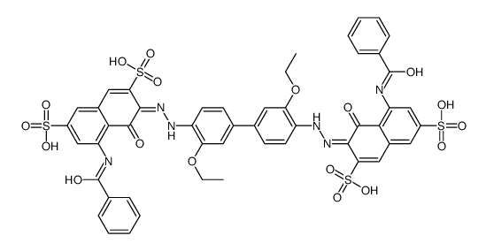 3,3'-[(3,3'-diethoxy[1,1'-biphenyl]-4,4'-diyl)bis(azo)]bis[5-(benzoylamino)-4-hydroxynaphthalene-2,7-disulphonic] acid结构式