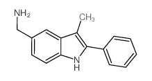 C-(3-Methyl-2-phenyl-1H-indol-5-yl)-methylamine结构式
