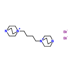 1,1'-(丁烷-1,4-二基)双[4-氮杂-1-氮鎓双环[2.2.2]辛烷]二溴盐结构式