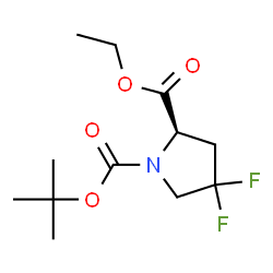 2-乙基(2R)-4,4-二氟吡咯烷-1,2-二羧酸1-叔丁基酯结构式