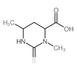 3,6-Dimethyl-2-thioxohexahydropyrimidine-4-carboxylic acid结构式