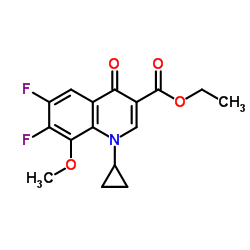 1-环丙基-6,7-二氟-1,4-二氢-8-甲氧基-4-氧代-3-喹啉羧酸乙酯结构式