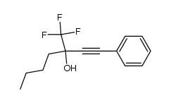 1-phenyl-3-(trifluoromethyl)hept-1-yn-3-ol结构式