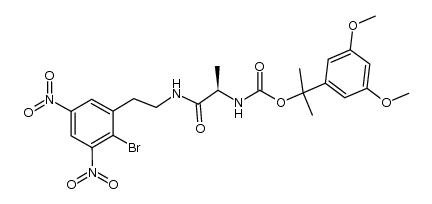 2-(3,5-dimethoxyphenyl)propan-2-yl (R)-1-(2-bromo-3,5-dinitrophenethylcarbamoyl)ethylcarbamate Structure