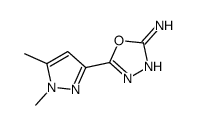5-(1,5-dimethylpyrazol-3-yl)-1,3,4-oxadiazol-2-amine结构式