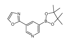 2-(5-(4,4,5,5-四甲基-1,3,2-二噁硼烷-2-基)吡啶-3-基)噁唑结构式