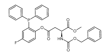 1-methyl 4-[2-(diphenylphosphanyl)-4-fluorophenyl] N-(benzyloxycarbonyl)-L-aspartate结构式