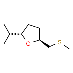 Furan, tetrahydro-2-(1-methylethyl)-5-[(methylthio)methyl]-, trans- (9CI) Structure