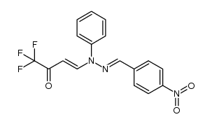 (E)-1,1,1-trifluoro-4-((E)-2-(4-nitrobenzylidene)-1-phenylhydrazinyl)but-3-en-2-one Structure