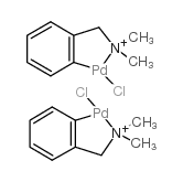 二-μ-氯双[2-[(二甲氨基)甲基]苯基-C,N]二钯(Ⅱ)结构式