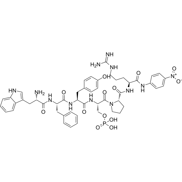 H-Trp-Phe-Tyr-Ser(PO3H2)-Pro-Arg-pNA trifluoroacetate salt结构式