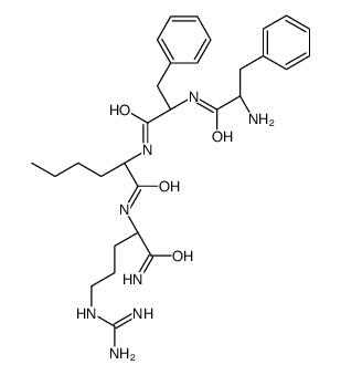 (2R)-N-[(2R)-1-amino-5-(diaminomethylideneamino)-1-oxopentan-2-yl]-2-[[(2R)-2-[[(2R)-2-amino-3-phenylpropanoyl]amino]-3-phenylpropanoyl]amino]hexanamide Structure