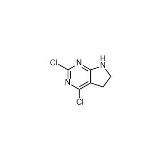 2,4-二氯-6,7-二氢-5H-吡咯并[2,3-d]嘧啶结构式