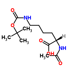 (S)-2-乙酰胺基-6-((叔丁氧羰基)氨基)己酸结构式