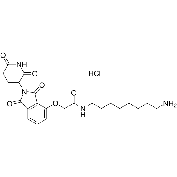Thalidomide-O-amido-C8-NH2 hydrochloride structure